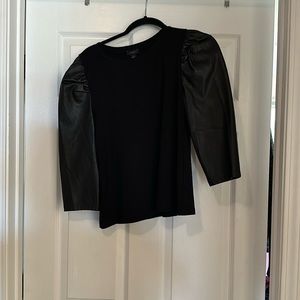 Puff sleeve black shirt Ann Taylor factory